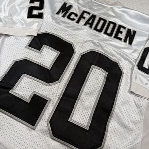 Reebok On Field Raiders McFadden #20 Jersey Mens 48 White Stitched NFL Y2K Era